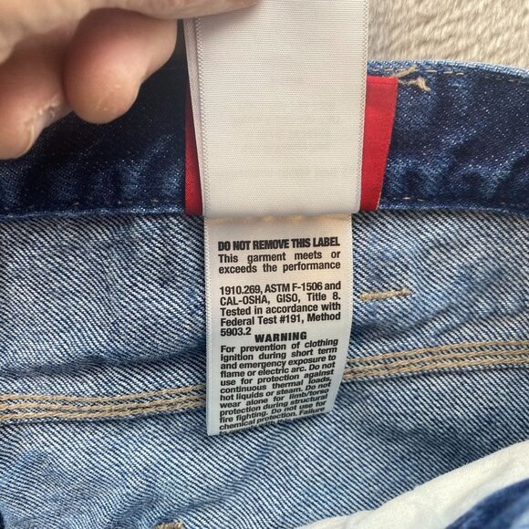 Dickies Men's Work Jeans 35x28 Hemmed Straight Flame-Resistant FR Blue Denim Wor - Picture 14 of 16